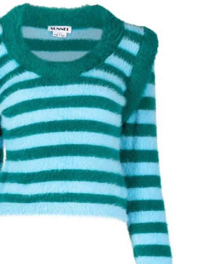 Slim Stripe Long Sleeve Knit Top Green - SUNNEI - BALAAN 3