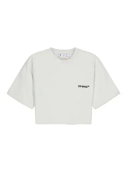 Logo Crop Short Sleeve T Shirt White Tee - OFF WHITE - BALAAN 1