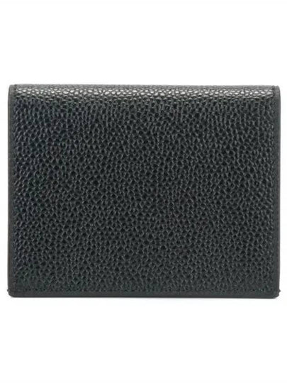 Pebble Grained Leather Double Card Wallet Black - THOM BROWNE - BALAAN 2