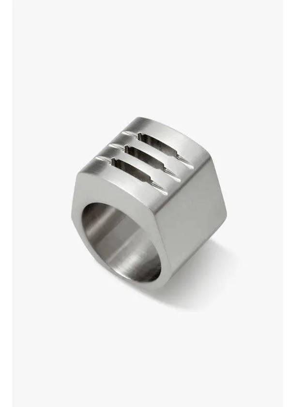 MEN Thumb Grill Brass Ring Silver - RICK OWENS - BALAAN 1