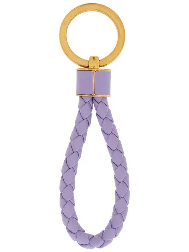 Intrecciato Lambskin Key Holder Purple - BOTTEGA VENETA - BALAAN 4