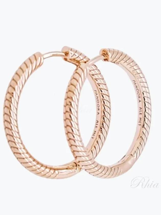 Women's Moments Charm Hoop Earrings Rose Gold - PANDORA - BALAAN 2