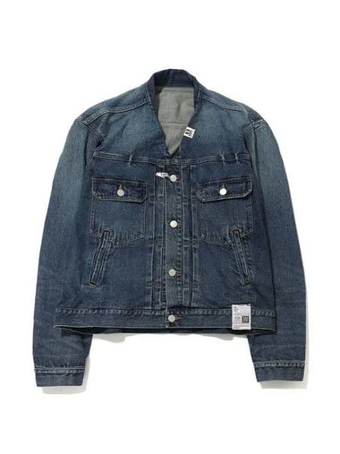 Men's No Collar Denim Jacket Indigo - MIHARA YASUHIRO - BALAAN 1