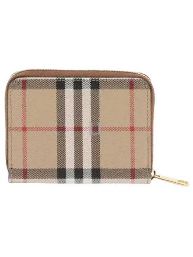 Check Leather Coin Wallet Beige - BURBERRY - BALAAN 2