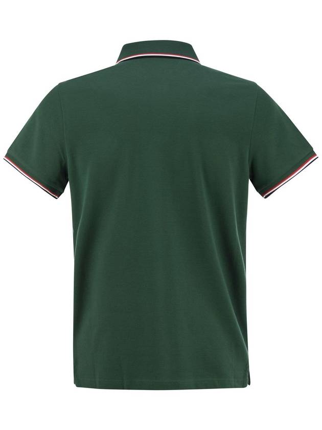 Cotton pique polo shirt with tricolor trim - MONCLER - BALAAN 2