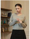 Women's Woods V-neck Knit Top Gray - MICANE - BALAAN 3