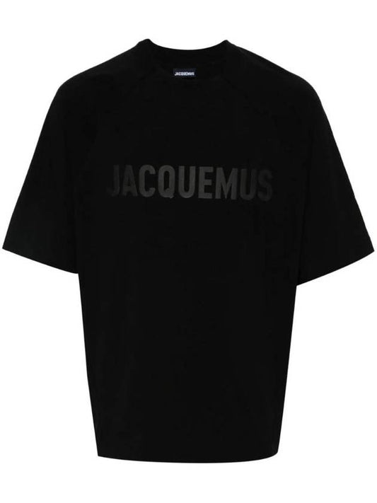 Le Typo Cotton Short Sleeve T-shirt Black - JACQUEMUS - BALAAN 1