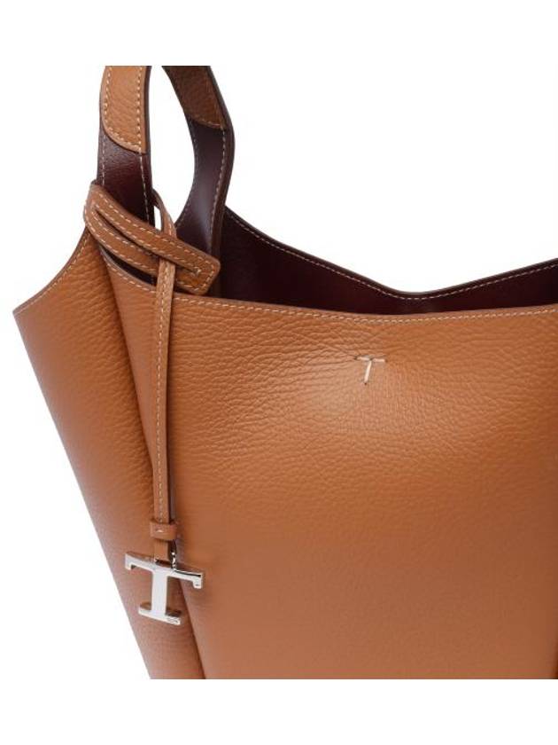 Leather Small Bucket Bag Brown - TOD'S - BALAAN 5