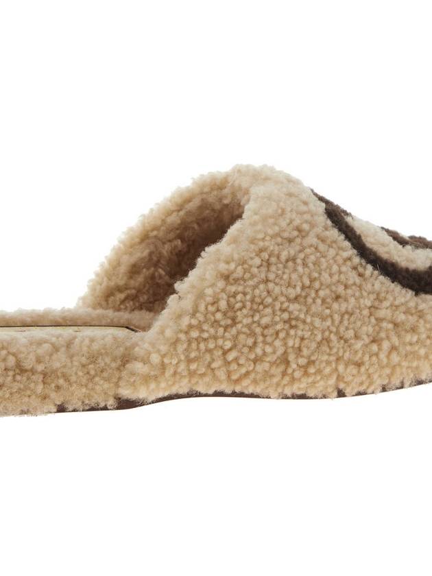 Interlocking G Wool Slide Slippers Beige - GUCCI - BALAAN 11