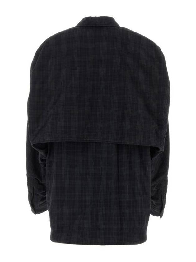 Checked Pattern Long Sleeve Shirt Grey - BALENCIAGA - BALAAN 3