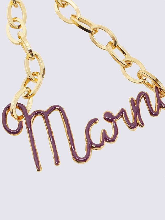 Logo Chain Necklace Gold - MARNI - BALAAN 3