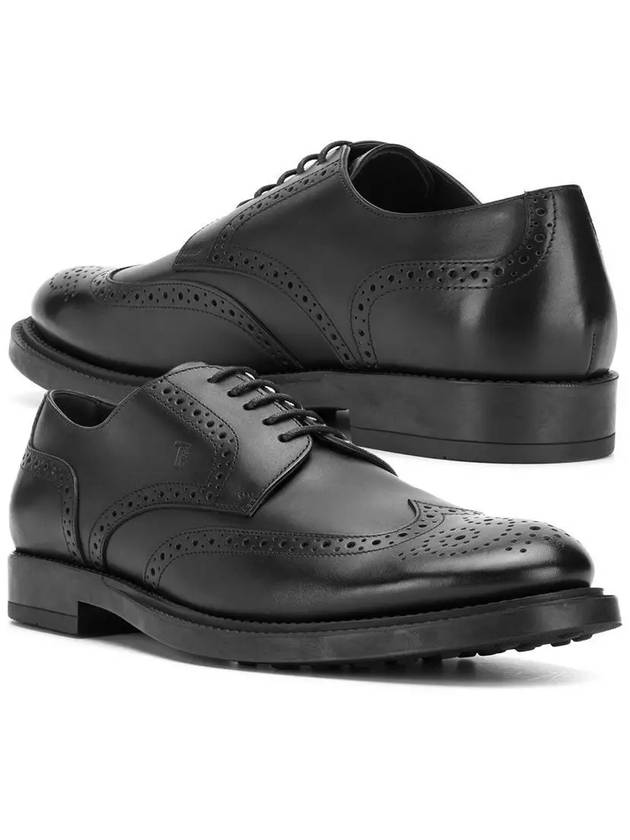 Men's Brogue Derby Shoes Black - TOD'S - BALAAN.