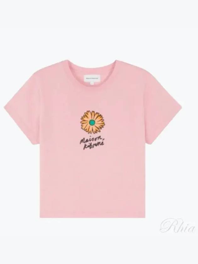 Floating Flower Short Sleeve T-Shirt Pink - MAISON KITSUNE - BALAAN 2