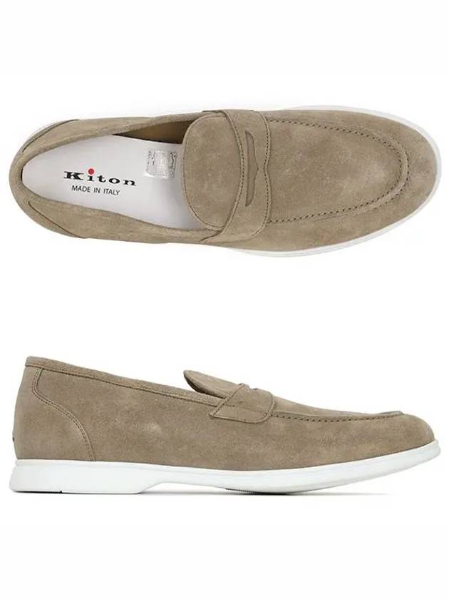 Moka Suede Loafers Beige - KITON - BALAAN 5