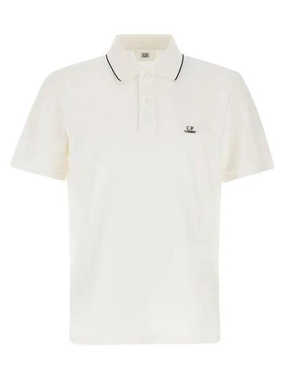 Stretch Piquet Striped Collar Polo Shirt White - CP COMPANY - BALAAN 2