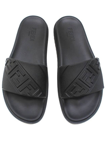 FF Logo Men s Slide Slippers Black Size 10 7X1377 - FENDI - BALAAN 1