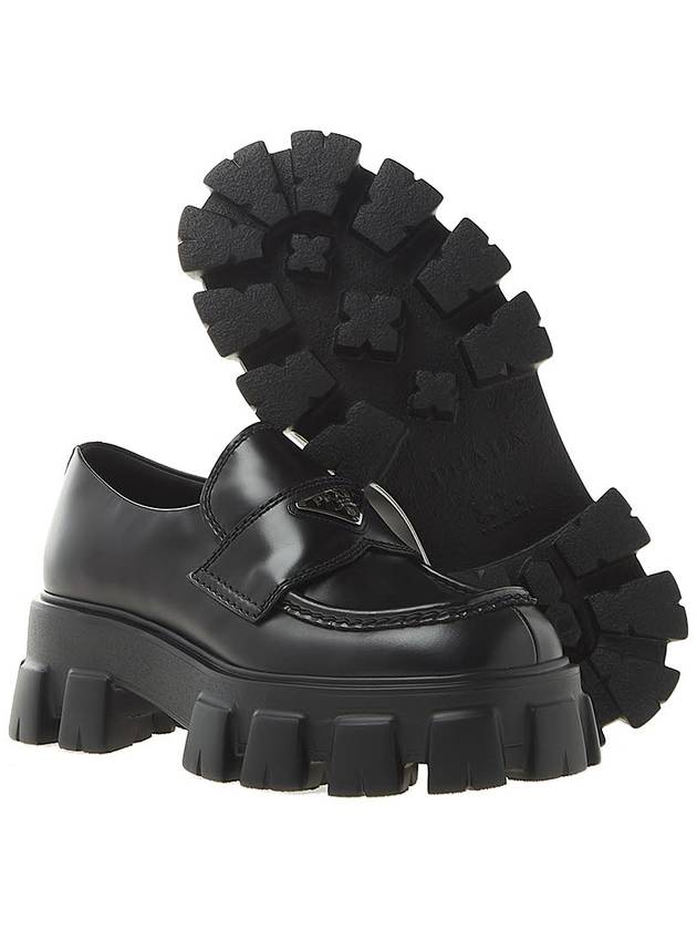 Monolith Brushed Leather Loafers Black - PRADA - BALAAN 6