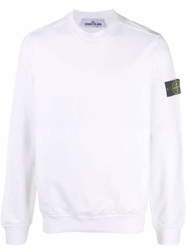 Wappen Patch Cotton Stretch Fleece Sweatshirt White - STONE ISLAND - BALAAN 1