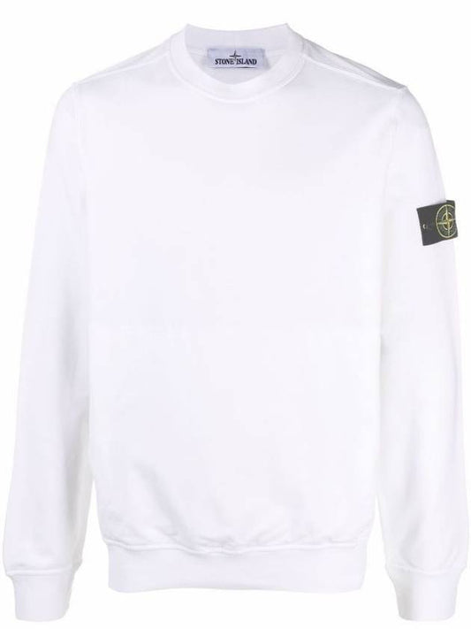 Waffen Patch Cotton Stretch Fleece Sweatshirt White - STONE ISLAND - BALAAN 1