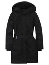 Women's Astrid Logo Down Long Padded Parka Black - NOBIS - BALAAN 1