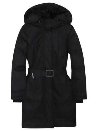 Women's Astrid Logo Long Padded Parka Black - NOBIS - BALAAN 1