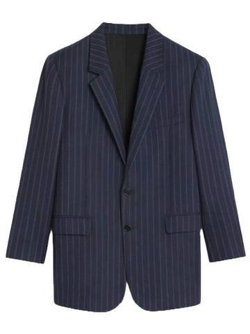 Striped Wool BNF Blazer Jacket Navy - CELINE - BALAAN 1