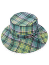 Tech Logo Patch Plaid Bucket Hat Green - GANNI - BALAAN 2