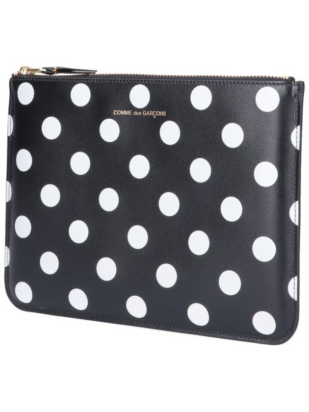 Polka Dot Logo Pouch Bag Black - COMME DES GARCONS WALLET - BALAAN 3