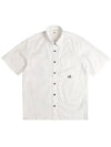 Cotton Rip-Stop Short Sleeve Shirt White - CP COMPANY - BALAAN 3