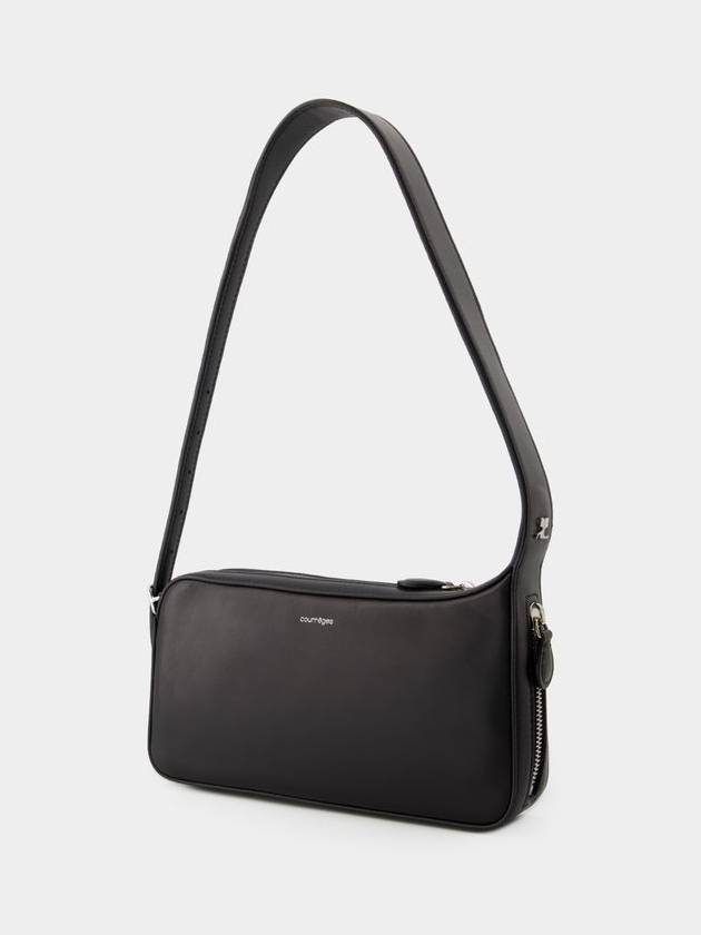 Racer Baguette Logo Print Shoulder Bag Black - COURREGES - BALAAN 3