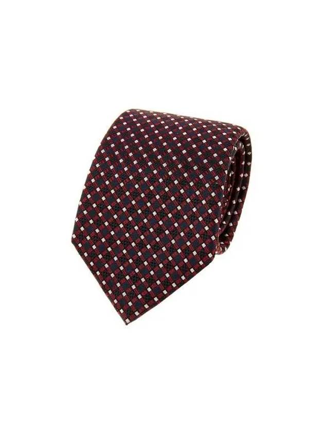 Men s Check Pattern Silk Tie Red 271341 - GIORGIO ARMANI - BALAAN 1