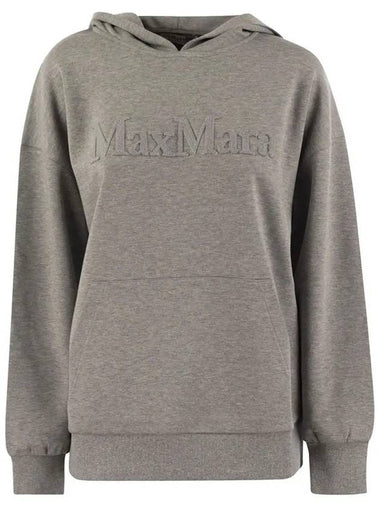 SAPORE logo embroidery hoodie gray 2429946031 003 - MAX MARA - BALAAN 1