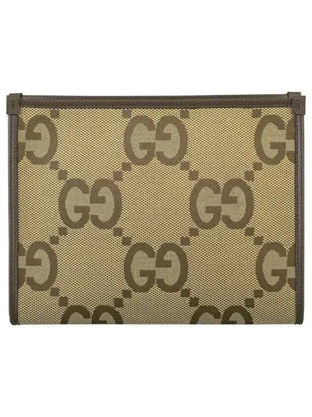 Jumbo GG Canvas Clutch Bag Beige - GUCCI - BALAAN 2