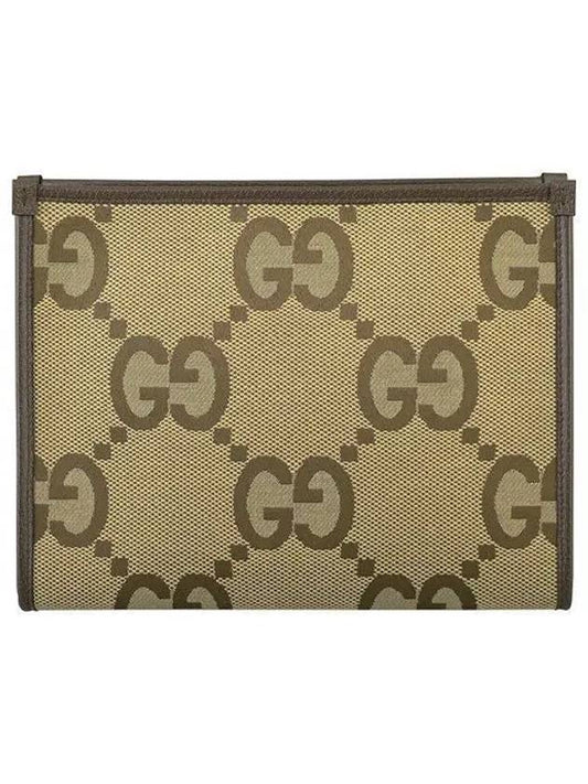 Jumbo GG Canvas Clutch Bag Beige - GUCCI - BALAAN 2