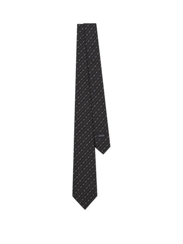 Nano CD Icon Silk Tie Black - DIOR - BALAAN 1