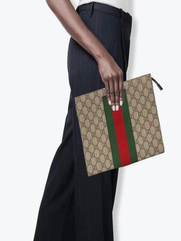 GG Supreme Web Clutch Bag 475316 - GUCCI - BALAAN 6