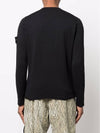 Wappen Patch Crew Neck Knit Top Black - STONE ISLAND - BALAAN 6