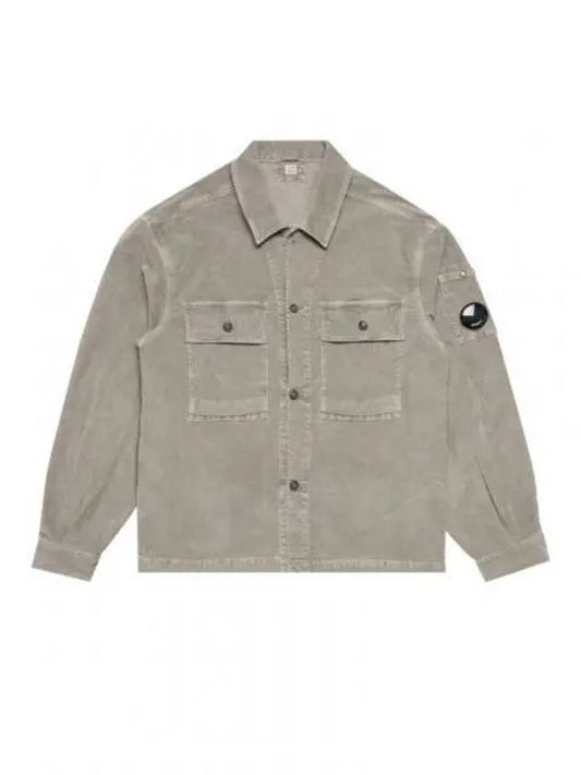 Corduroy Button Utility Shirt Jacket Grey - CP COMPANY - BALAAN 2