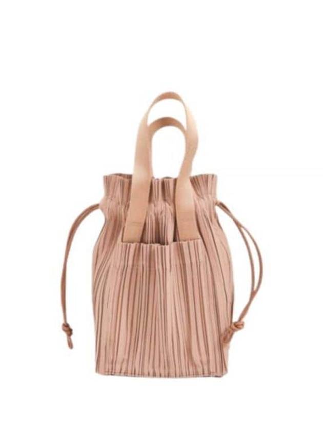 Pleated Faux Leather Tote Bag Beige - ISSEY MIYAKE - BALAAN 2