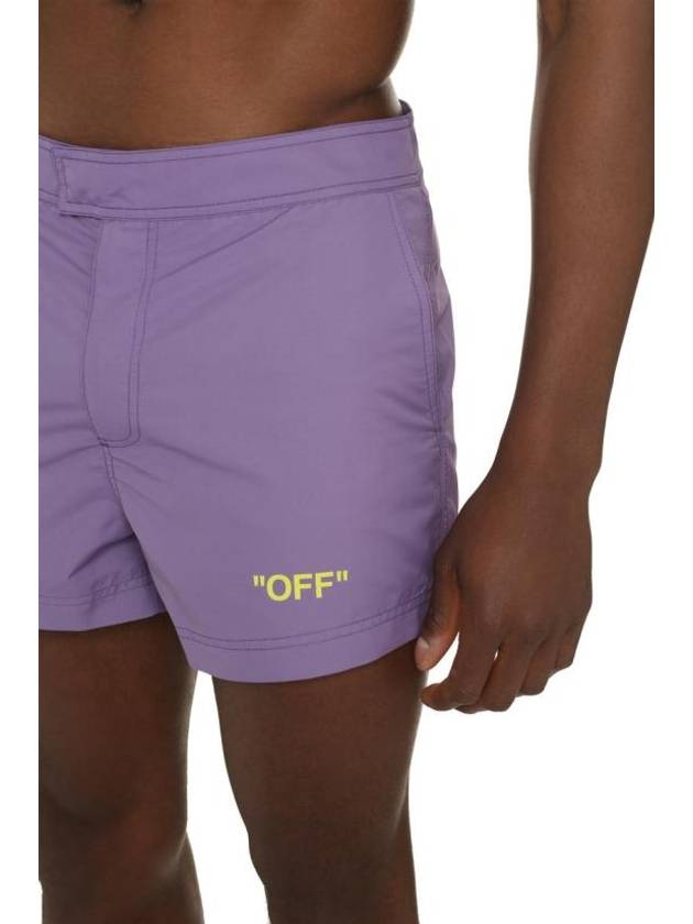 Logo Printing Swim Shorts Purple - OFF WHITE - BALAAN 6