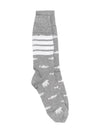 Men s Diagonal Bear Salmon Mid Calf Socks Light Gray - THOM BROWNE - BALAAN 2