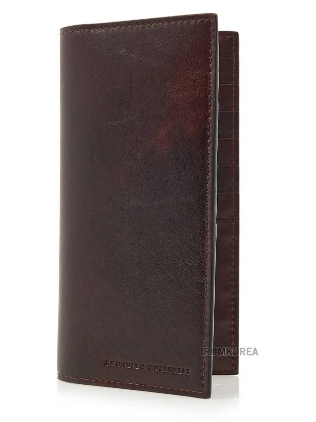 Calfskin Maxi Card Wallet Burgundy - BRUNELLO CUCINELLI - BALAAN 11