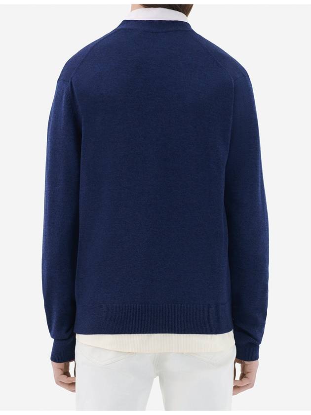 Fox Head Patch Classic Wool Cardigan Navy - MAISON KITSUNE - BALAAN 5