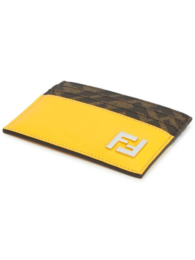 FF Square Leather Card Wallet Yellow - FENDI - BALAAN 4