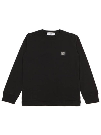 Kids Stone Logo Patch Long Sleeve T-Shirt Black - STONE ISLAND - BALAAN 2