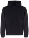 Wappen Patch Brushed Cotton Fleece Hoodie Black - STONE ISLAND - BALAAN 2