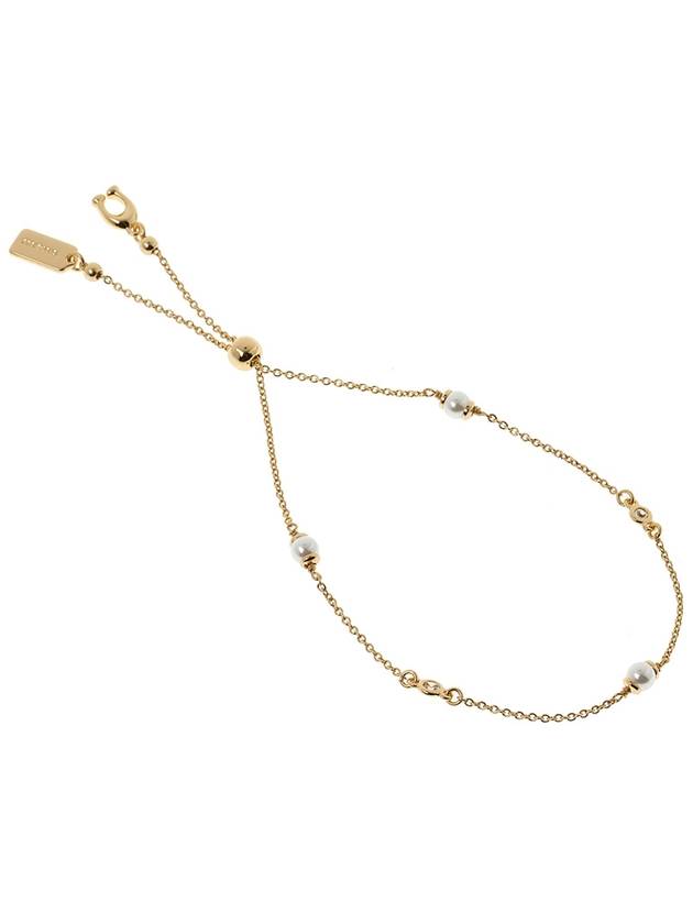 Classic Crystal Pearl Slider Bracelet Gold - COACH - BALAAN 3