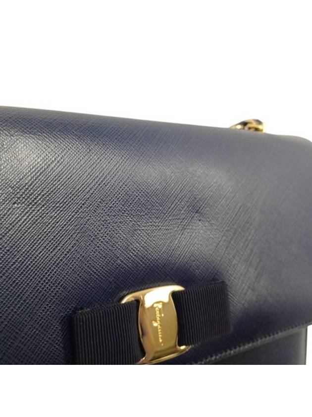 Ferragamo 21 E480 gold bara decorated navy genie chain cross bag - SALVATORE FERRAGAMO - BALAAN 6