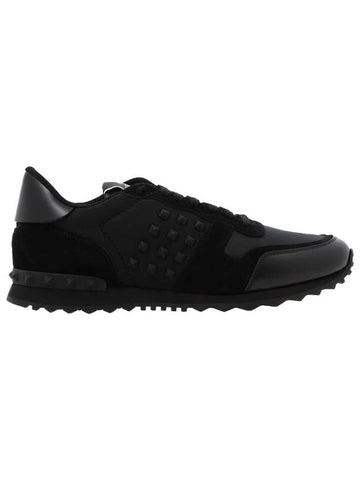 Rockrunner Low-Top Sneakers Black - VALENTINO - BALAAN 1