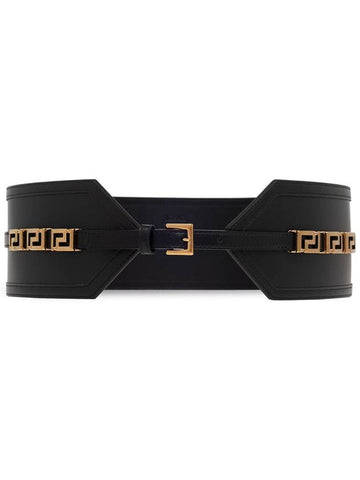 Versace Leather Waist Belt, Women's, Black - VERSACE - BALAAN 1